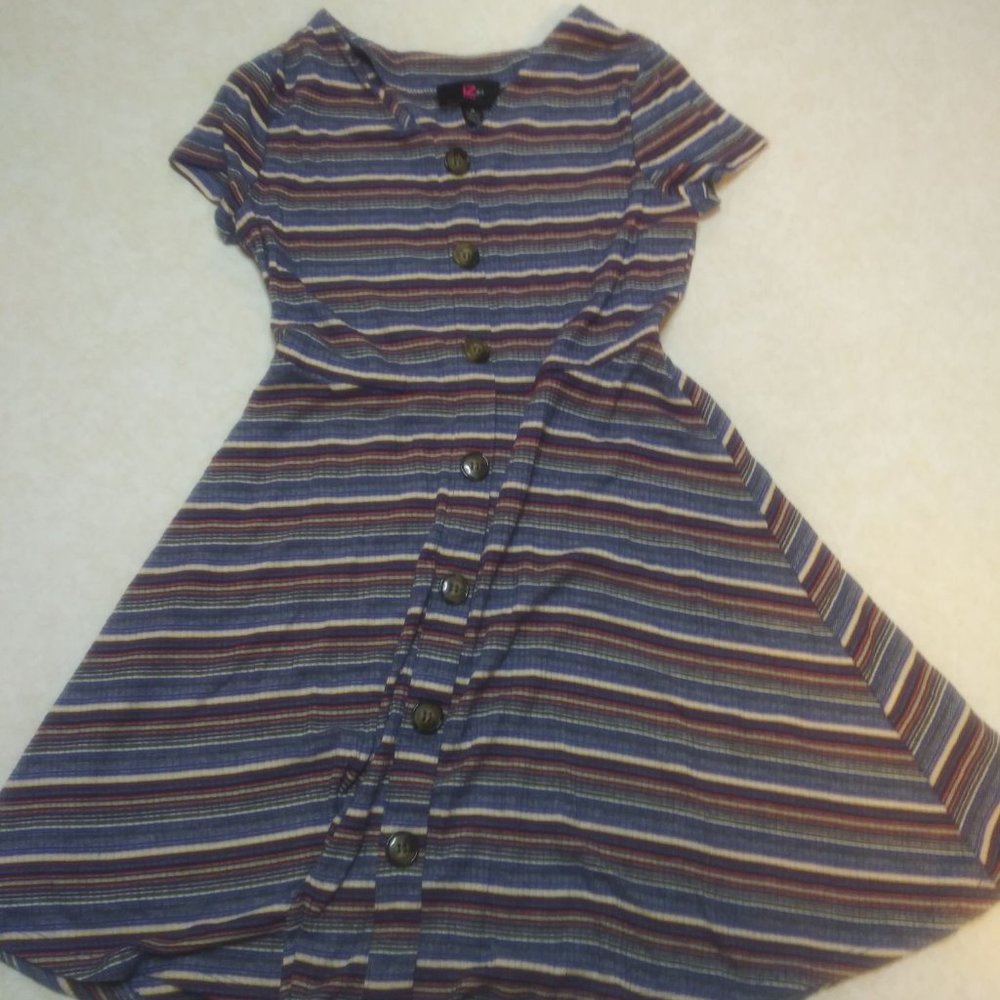 Cotton Stripped Girls Dress